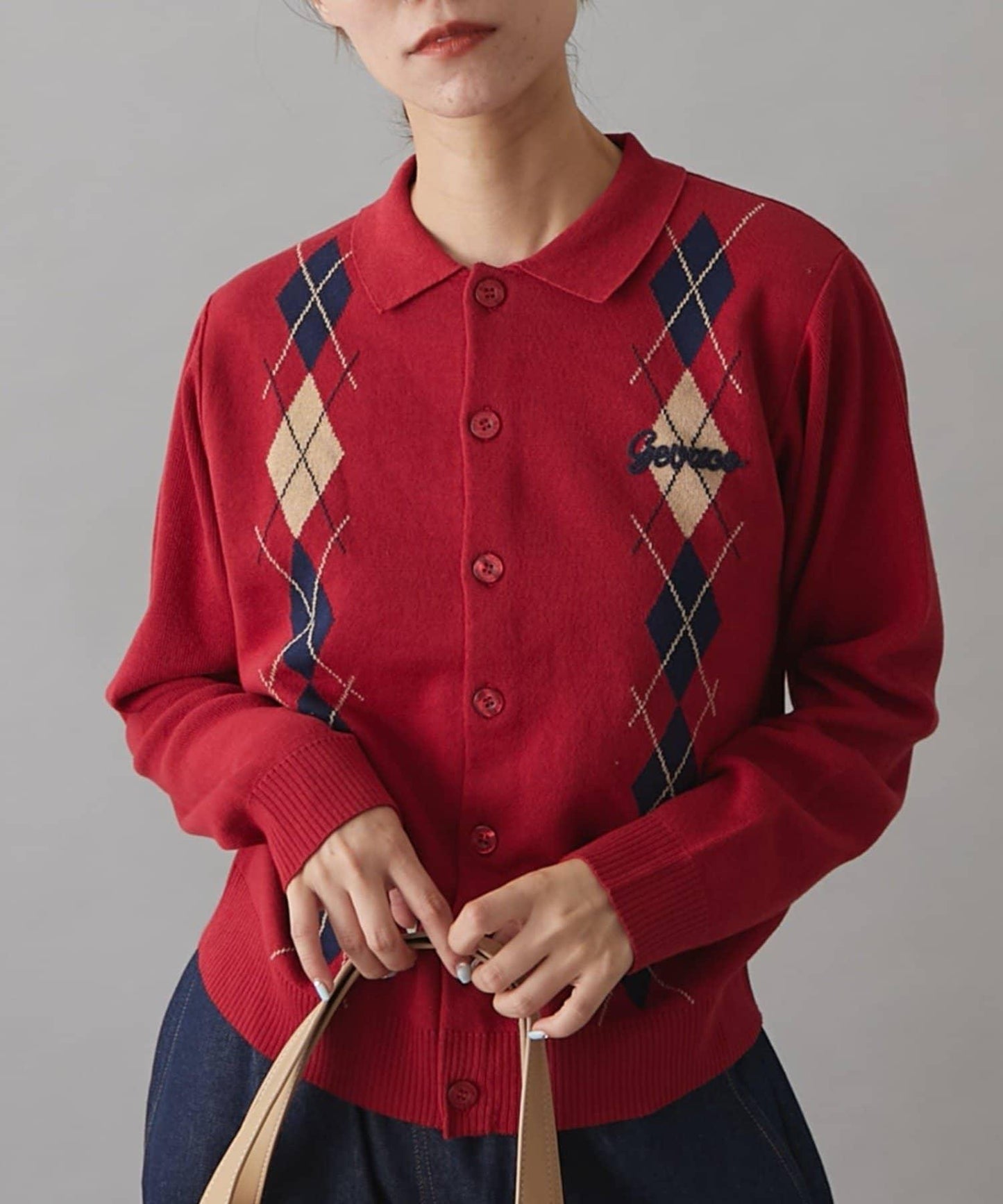 GEVACO菱格紋針織開衫