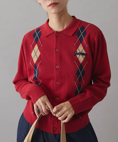 GEVACO菱格紋針織開衫