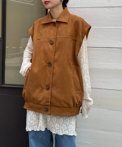 多功能仿麂皮風長款外套