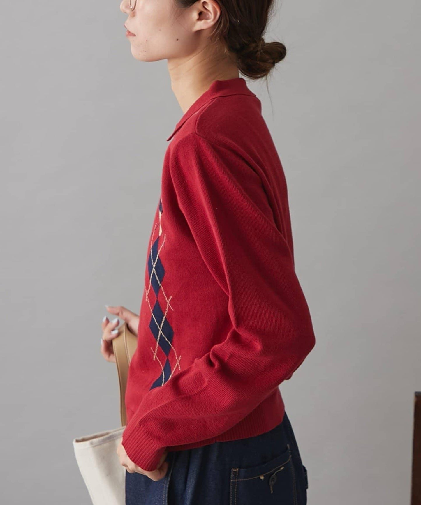 GEVACO菱格紋針織開衫