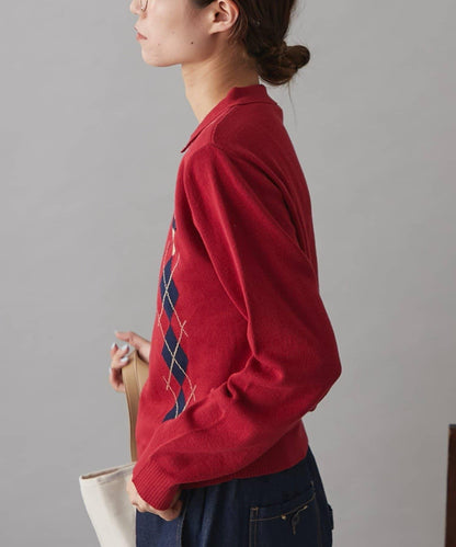 GEVACO菱格紋針織開衫