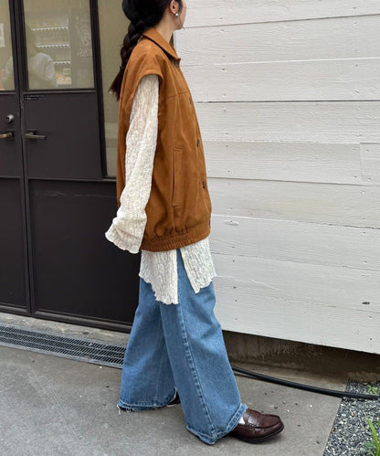 多功能仿麂皮風長款外套