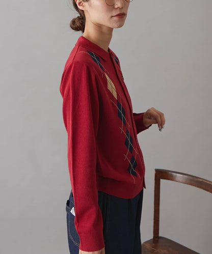 GEVACO菱格紋針織開衫