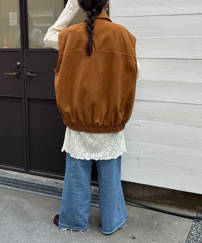 多功能仿麂皮風長款外套