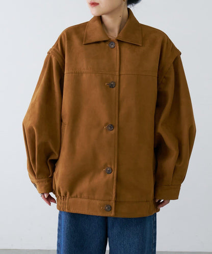 多功能仿麂皮風長款外套