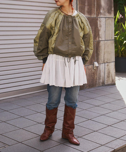 etsinta改良款拼接棉絮繭形夾克