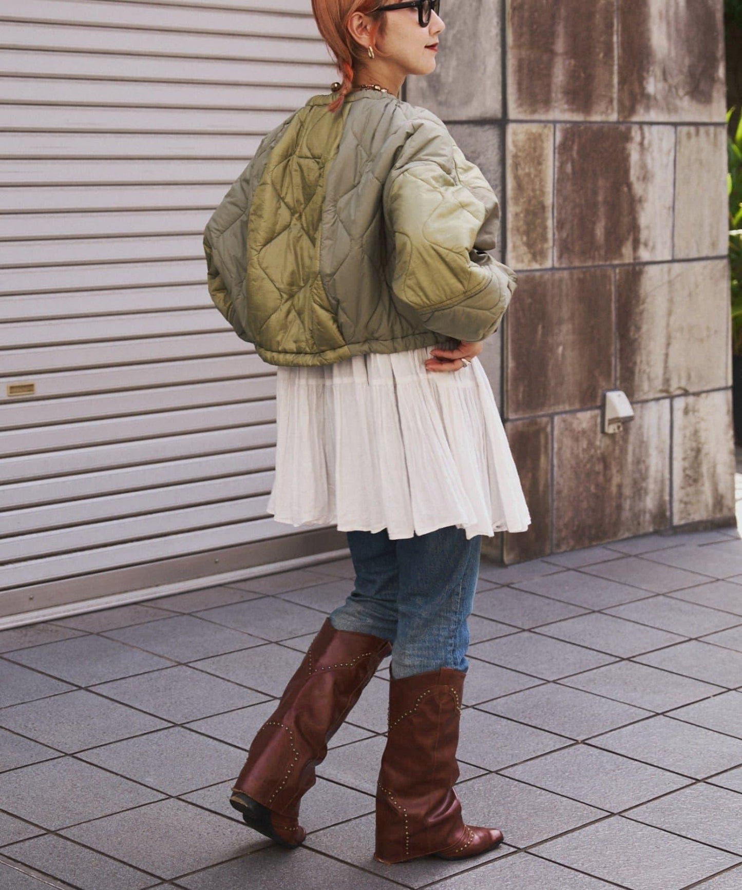 etsinta改良款拼接棉絮繭形夾克