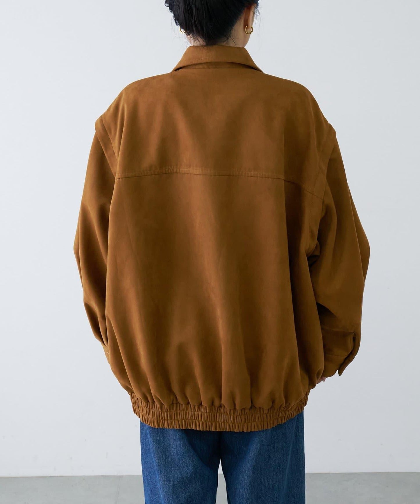 多功能仿麂皮風長款外套