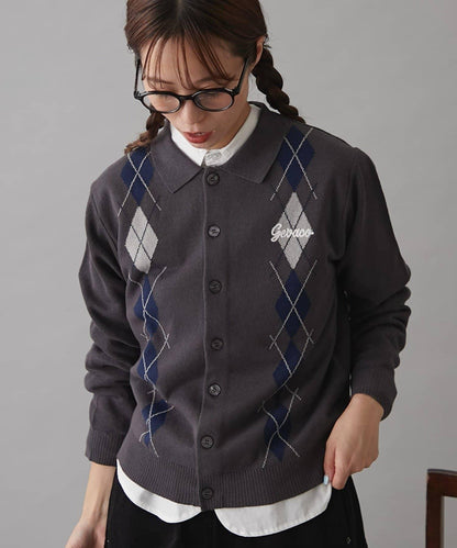 GEVACO菱格紋針織開衫