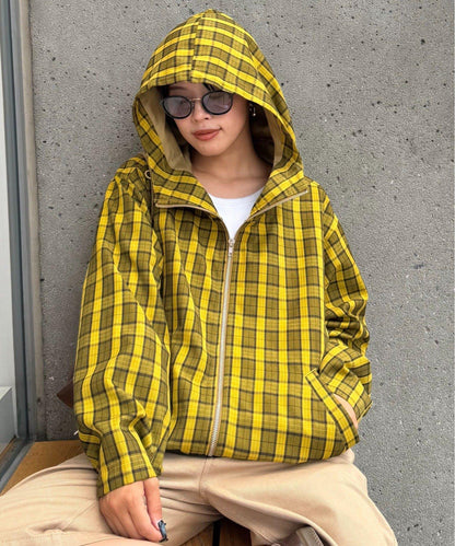 【男女通用】格紋全拉鍊襯衫夾克