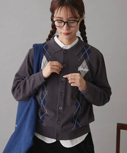 GEVACO菱格紋針織開衫