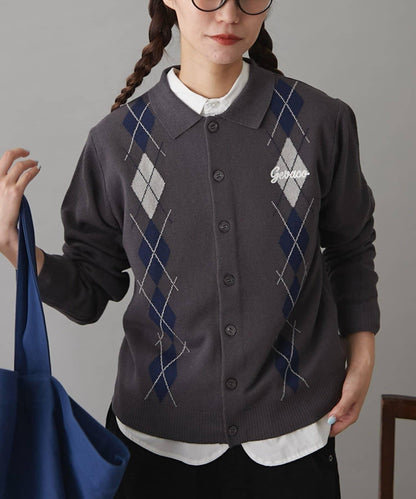 GEVACO菱格紋針織開衫