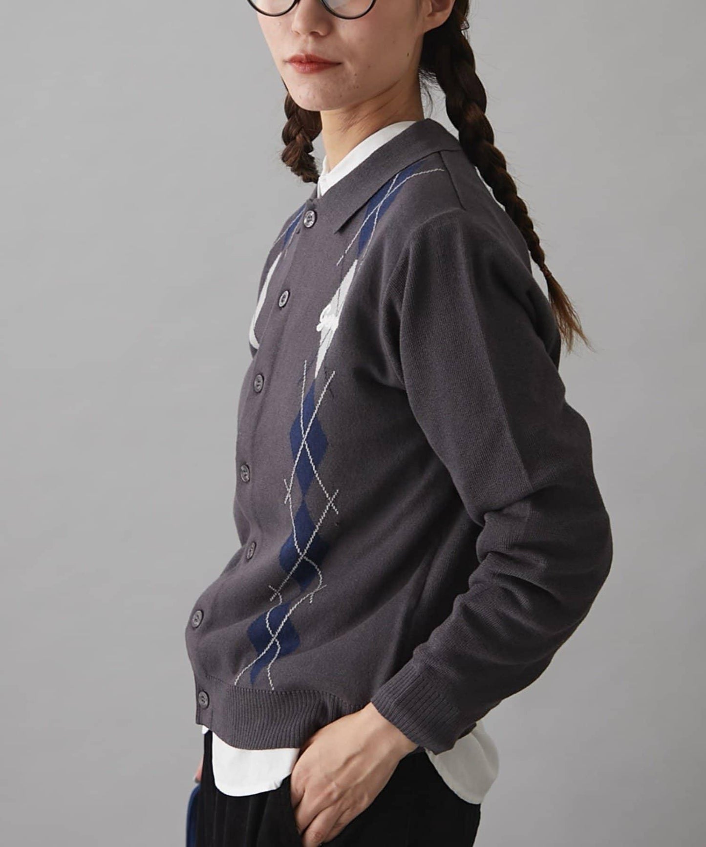 GEVACO菱格紋針織開衫