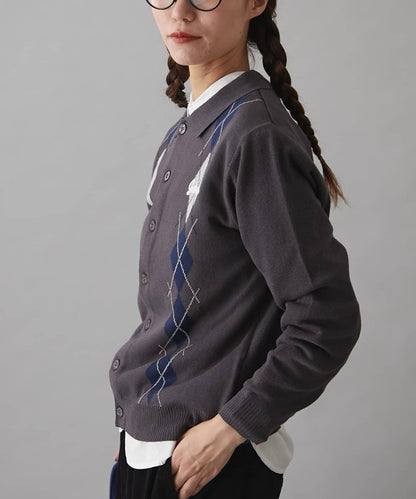 GEVACO菱格紋針織開衫