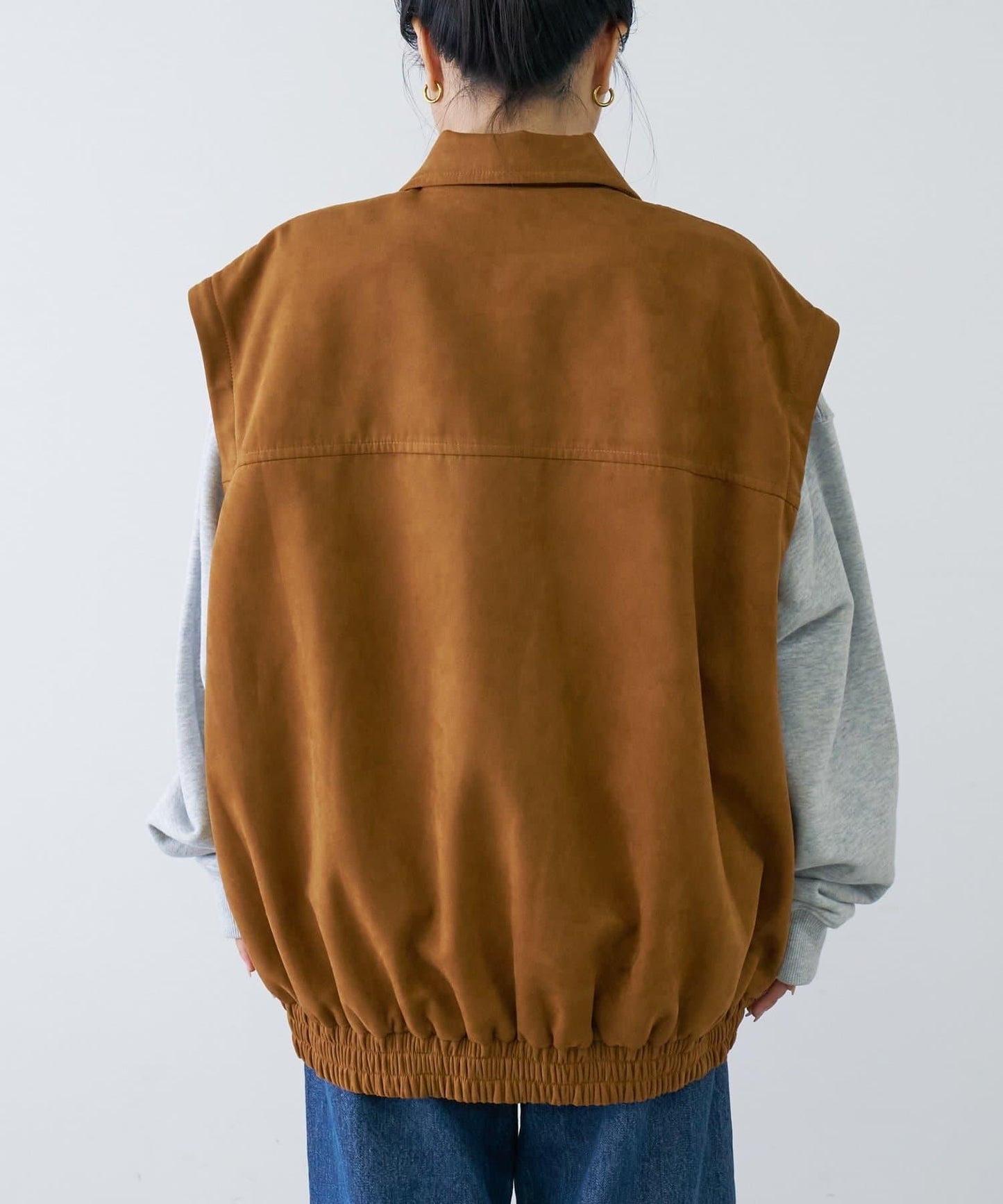 多功能仿麂皮風長款外套