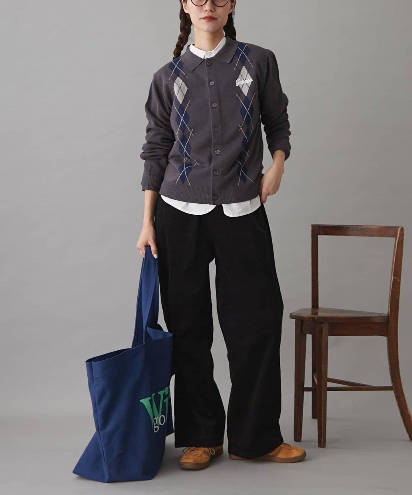 GEVACO菱格紋針織開衫