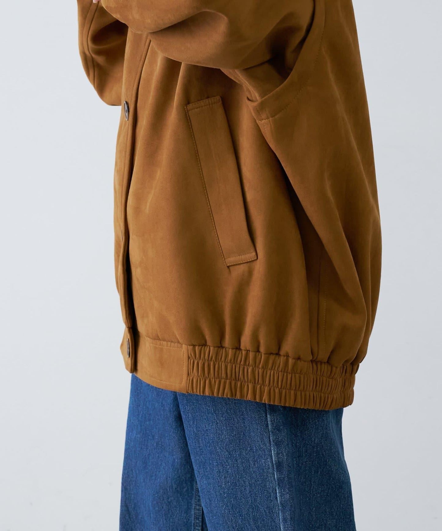 多功能仿麂皮風長款外套