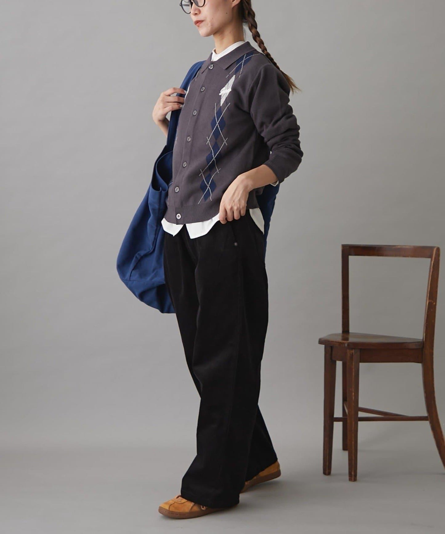 GEVACO菱格紋針織開衫