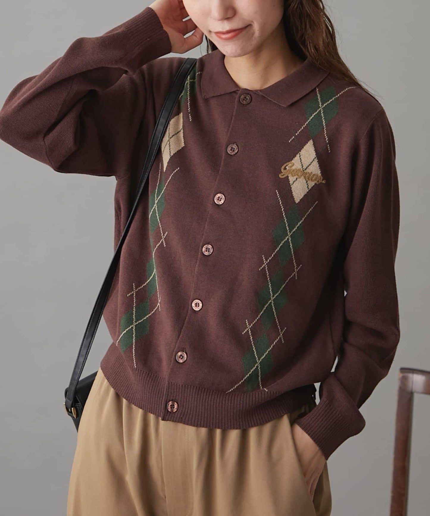 GEVACO菱格紋針織開衫