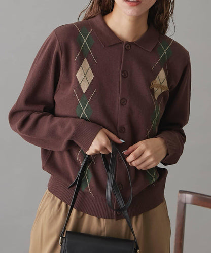 GEVACO菱格紋針織開衫