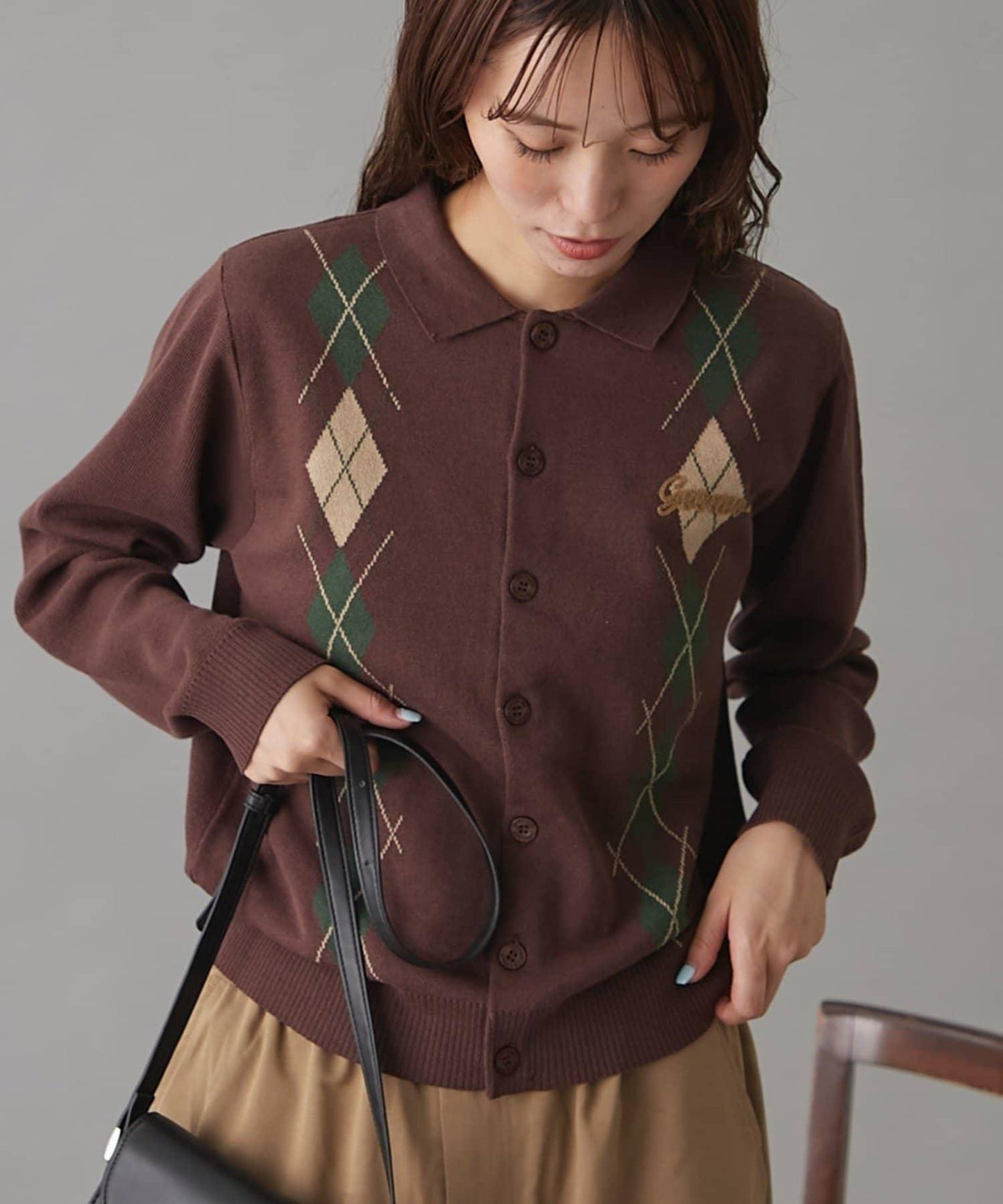 GEVACO菱格紋針織開衫