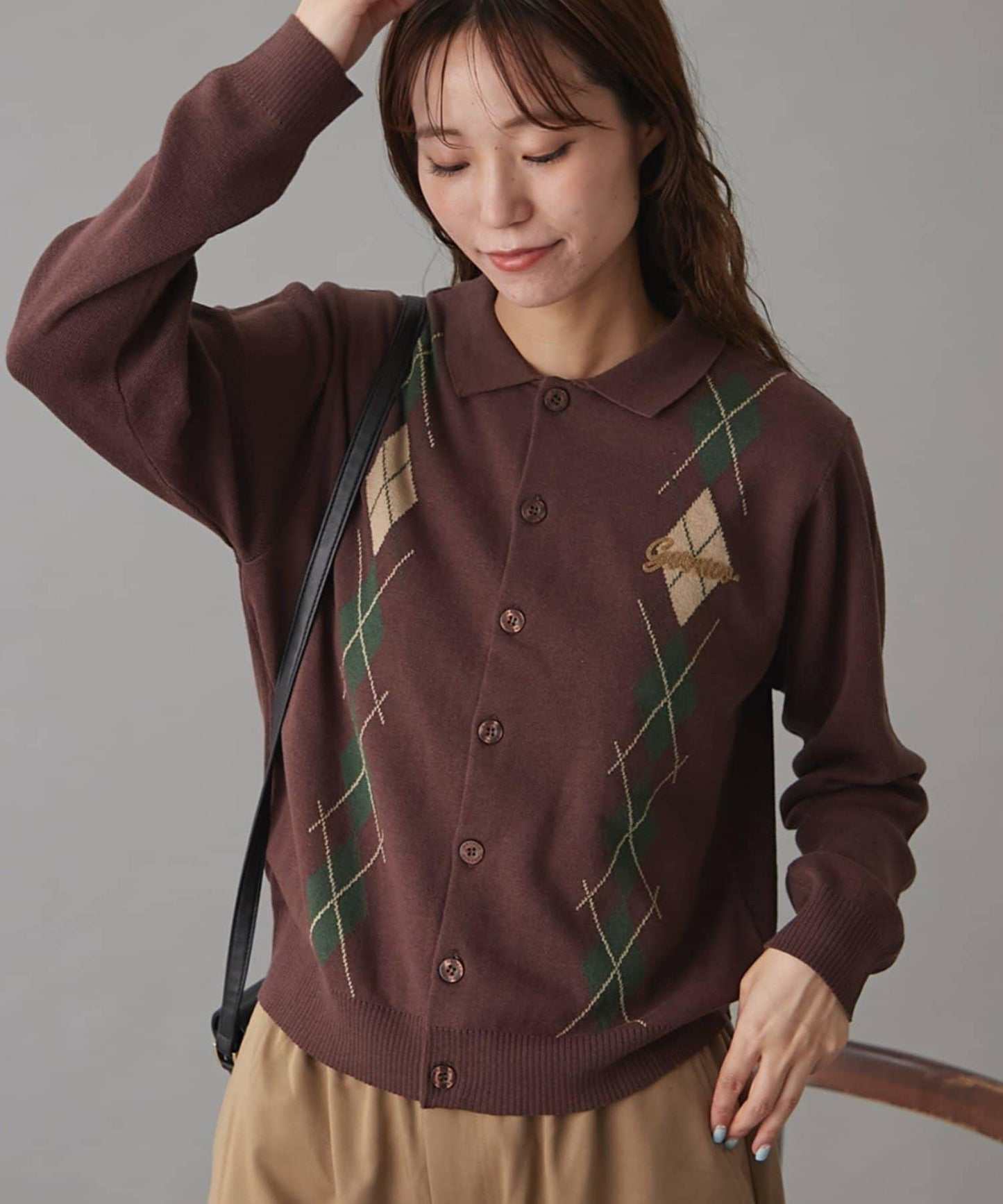 GEVACO菱格紋針織開衫