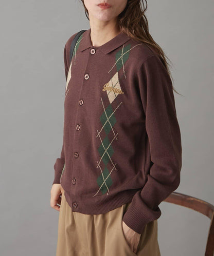 GEVACO菱格紋針織開衫