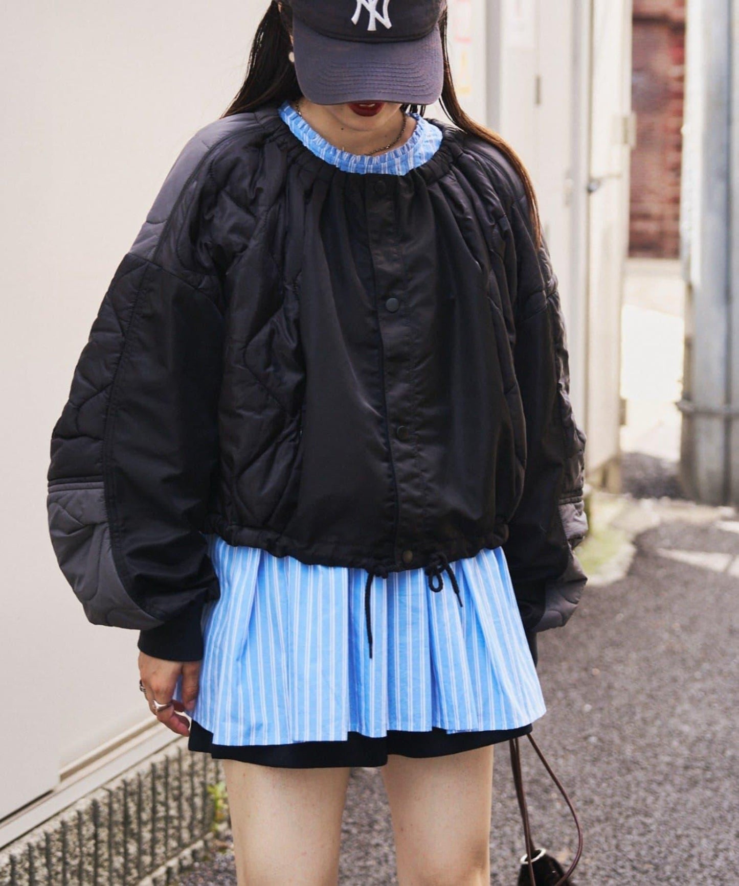 etsinta改良款拼接棉絮繭形夾克