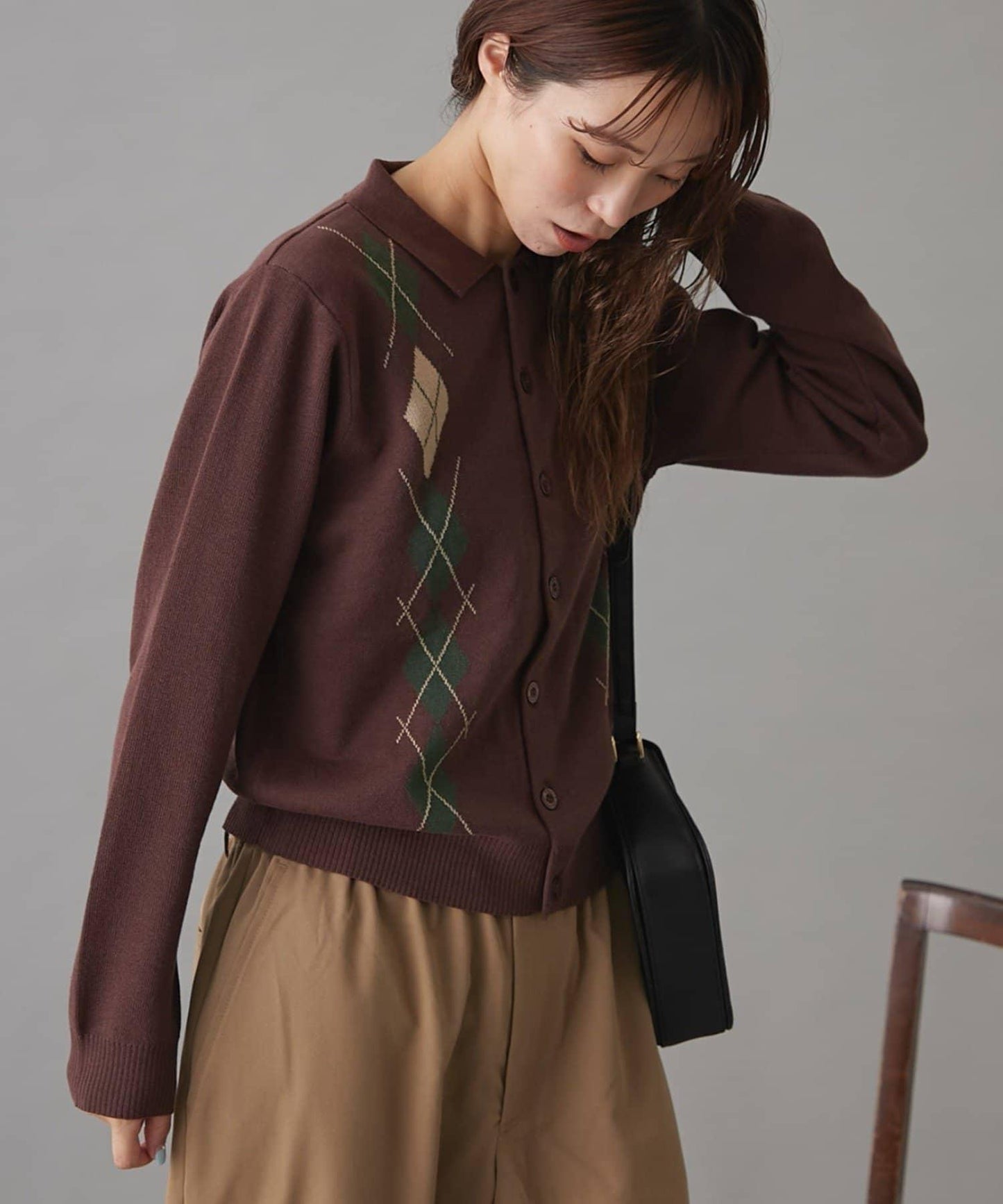 GEVACO菱格紋針織開衫