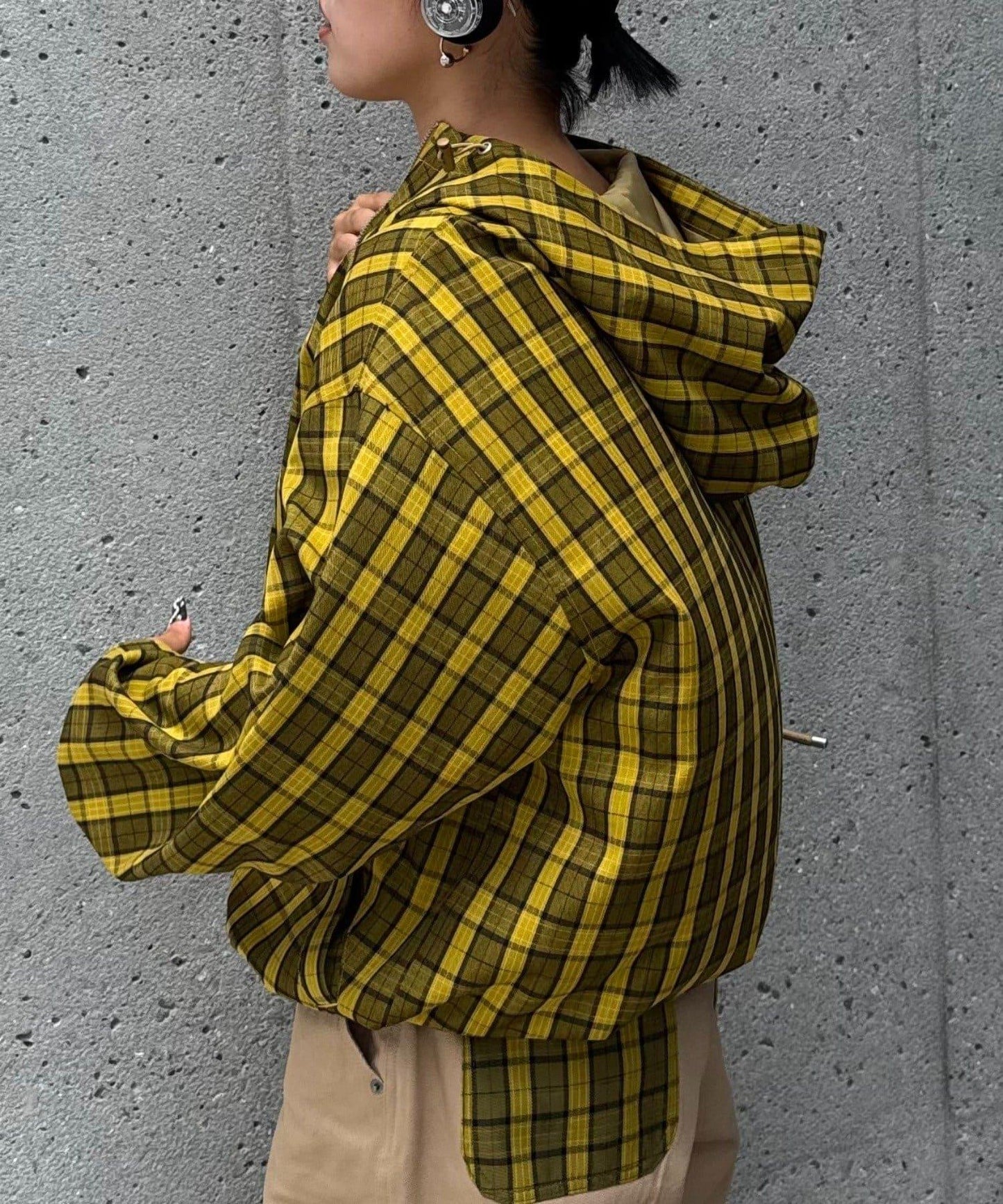 【男女通用】格紋全拉鍊襯衫夾克