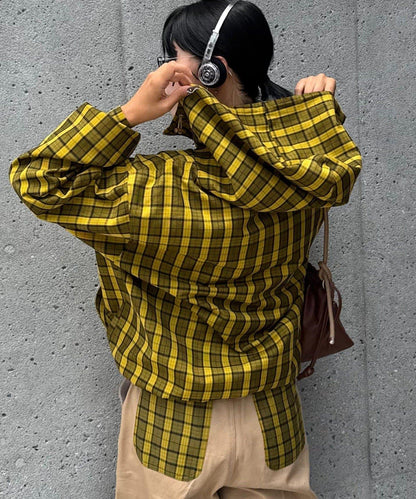 【男女通用】格紋全拉鍊襯衫夾克