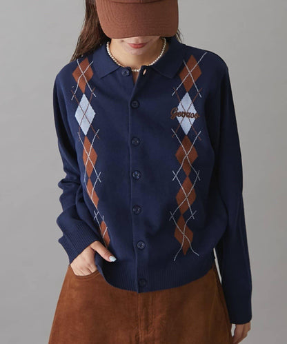 GEVACO菱格紋針織開衫