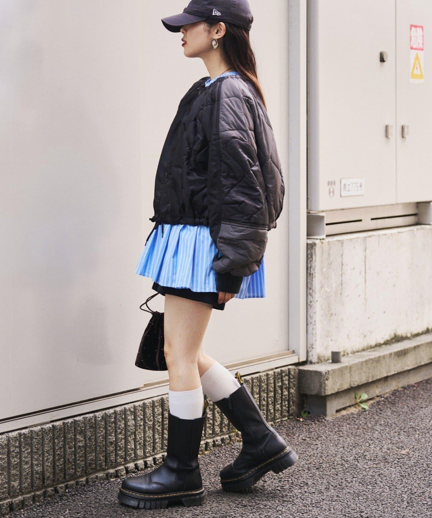 etsinta改良款拼接棉絮繭形夾克