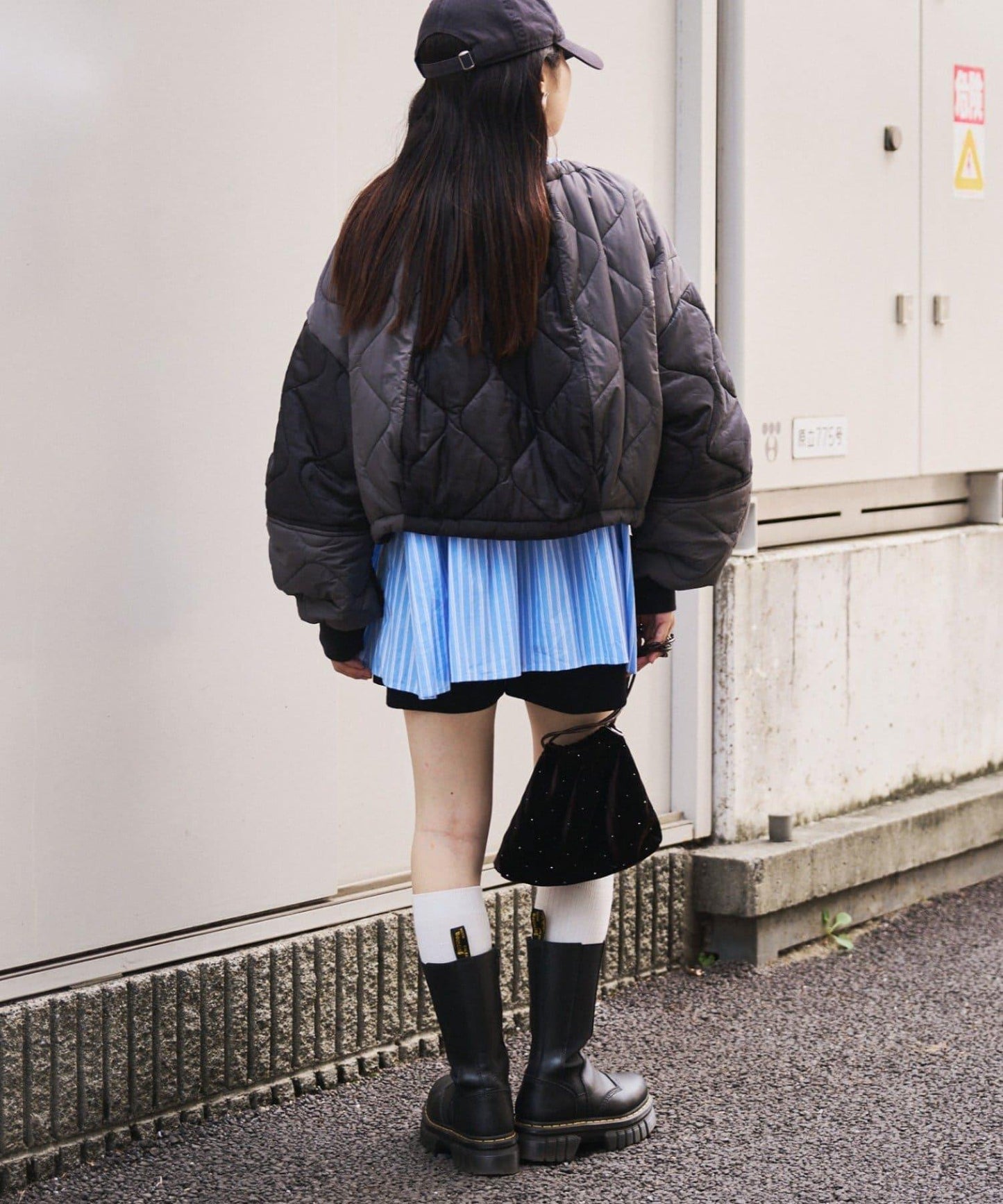 etsinta改良款拼接棉絮繭形夾克