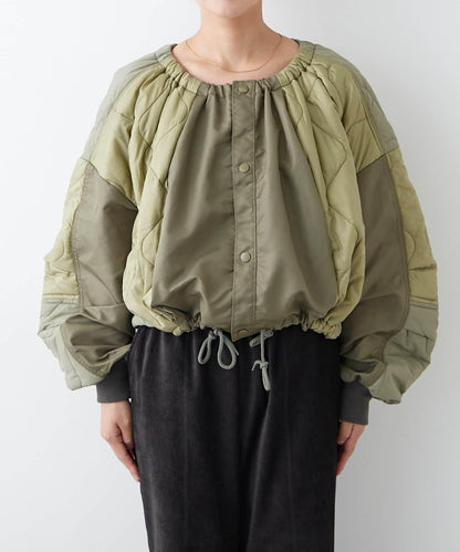 etsinta改良款拼接棉絮繭形夾克