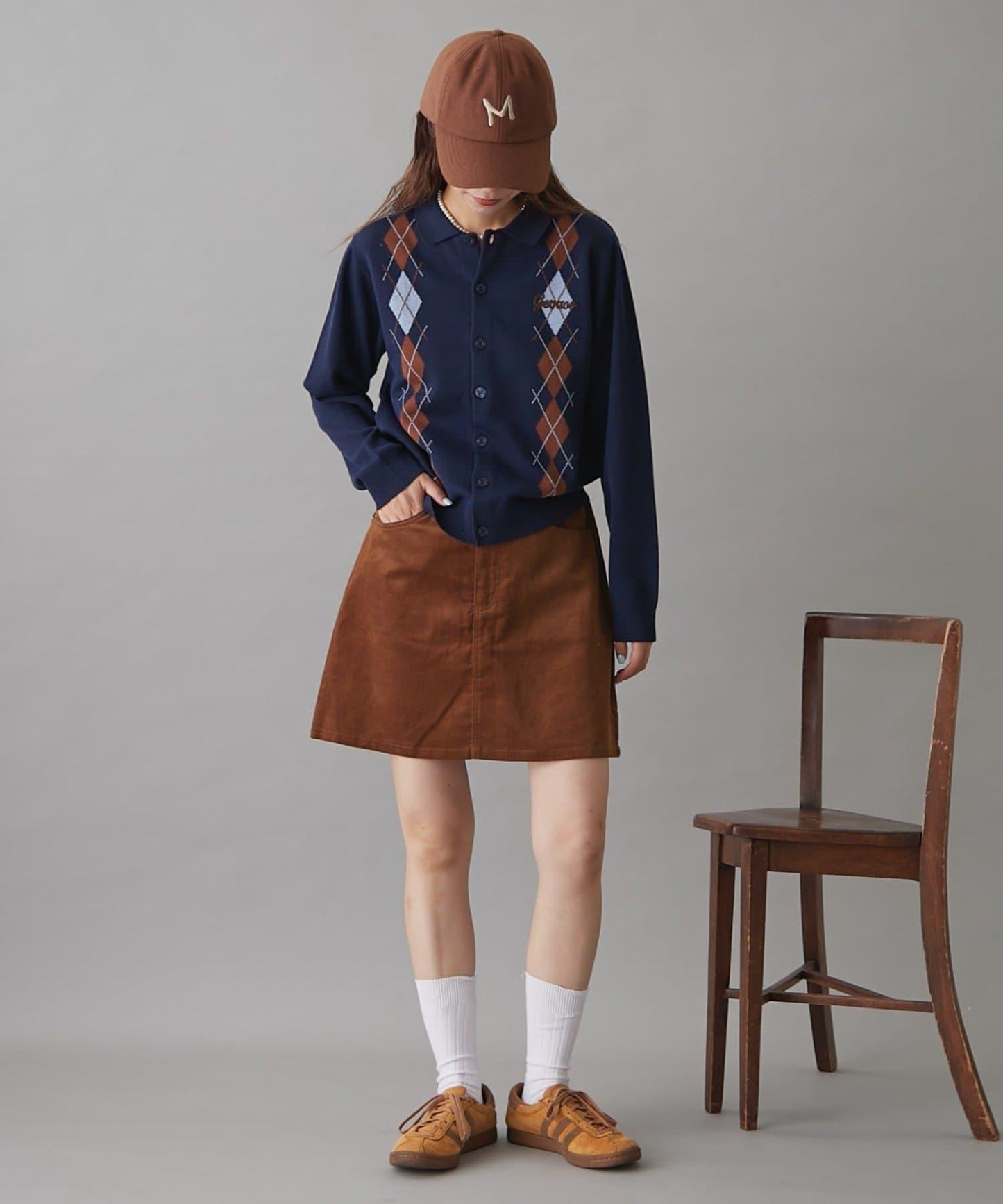 GEVACO菱格紋針織開衫