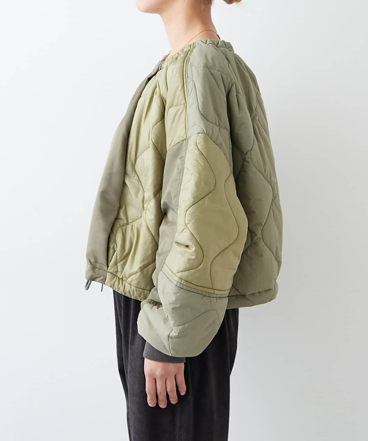 etsinta改良款拼接棉絮繭形夾克