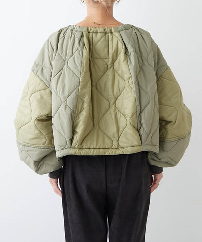 etsinta改良款拼接棉絮繭形夾克