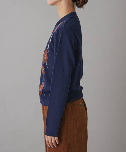 GEVACO菱格紋針織開衫