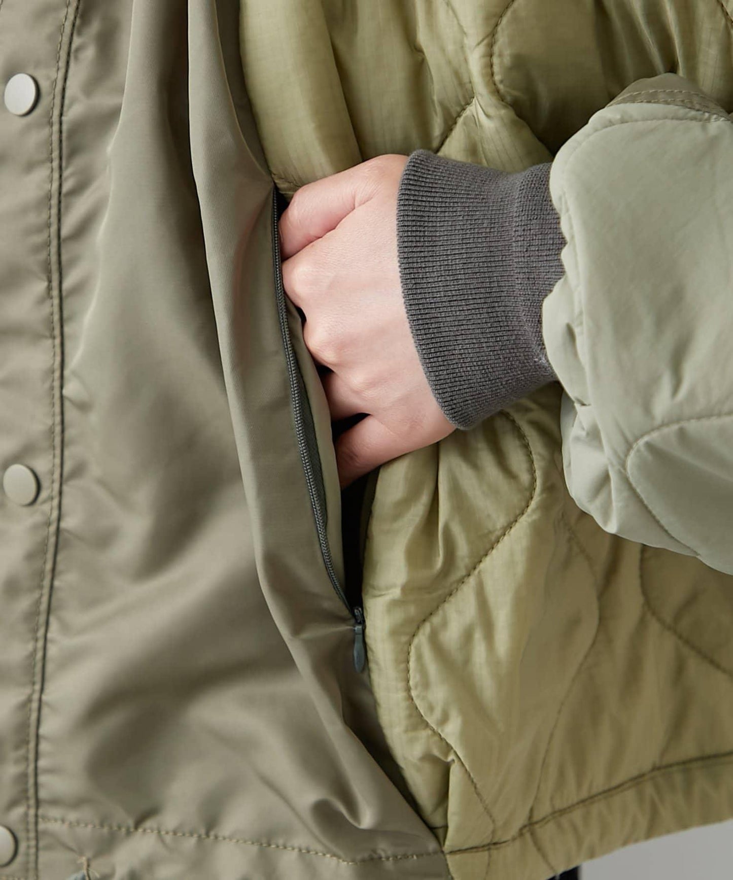 etsinta改良款拼接棉絮繭形夾克