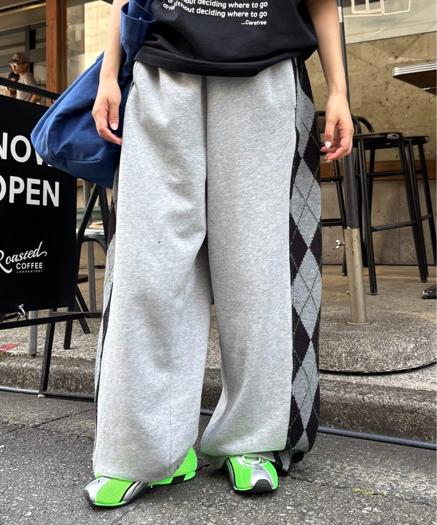 【男女通用】菱格紋針織運動褲