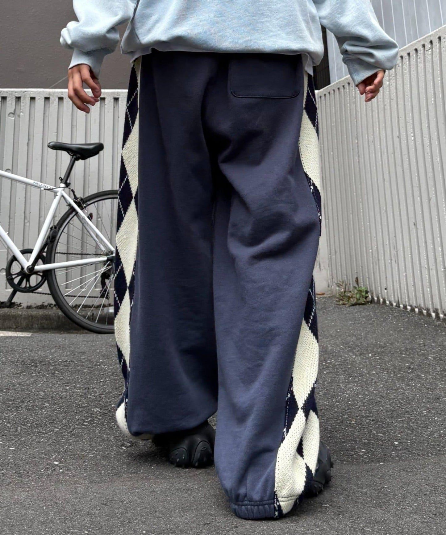 【男女通用】菱格紋針織運動褲