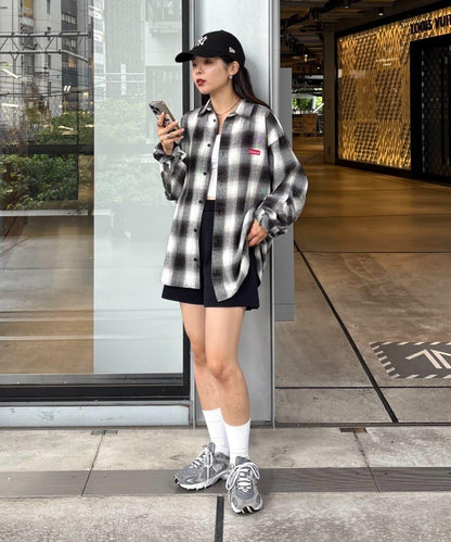 【Franklin Climbing】【LEGACY】復古格紋加工毛襯衫