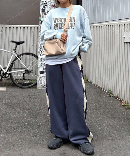 【男女通用】菱格紋針織運動褲