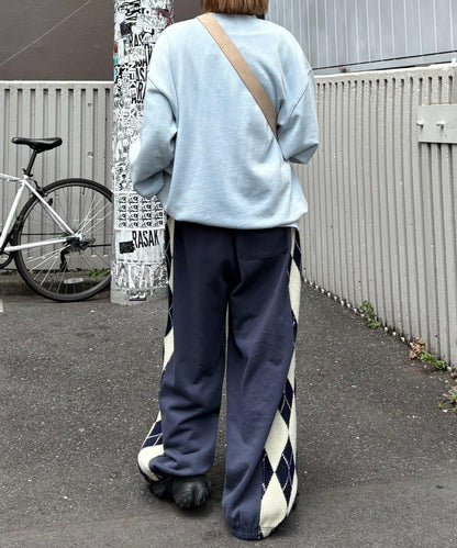 【男女通用】菱格紋針織運動褲