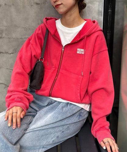 【男女通用】酸洗標誌拉鍊衛衣
