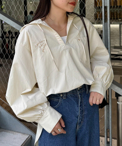 Logo刺繡領帶帽衛衣