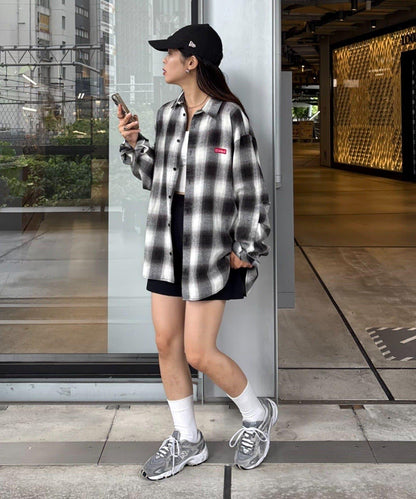 【Franklin Climbing】【LEGACY】復古格紋加工毛襯衫