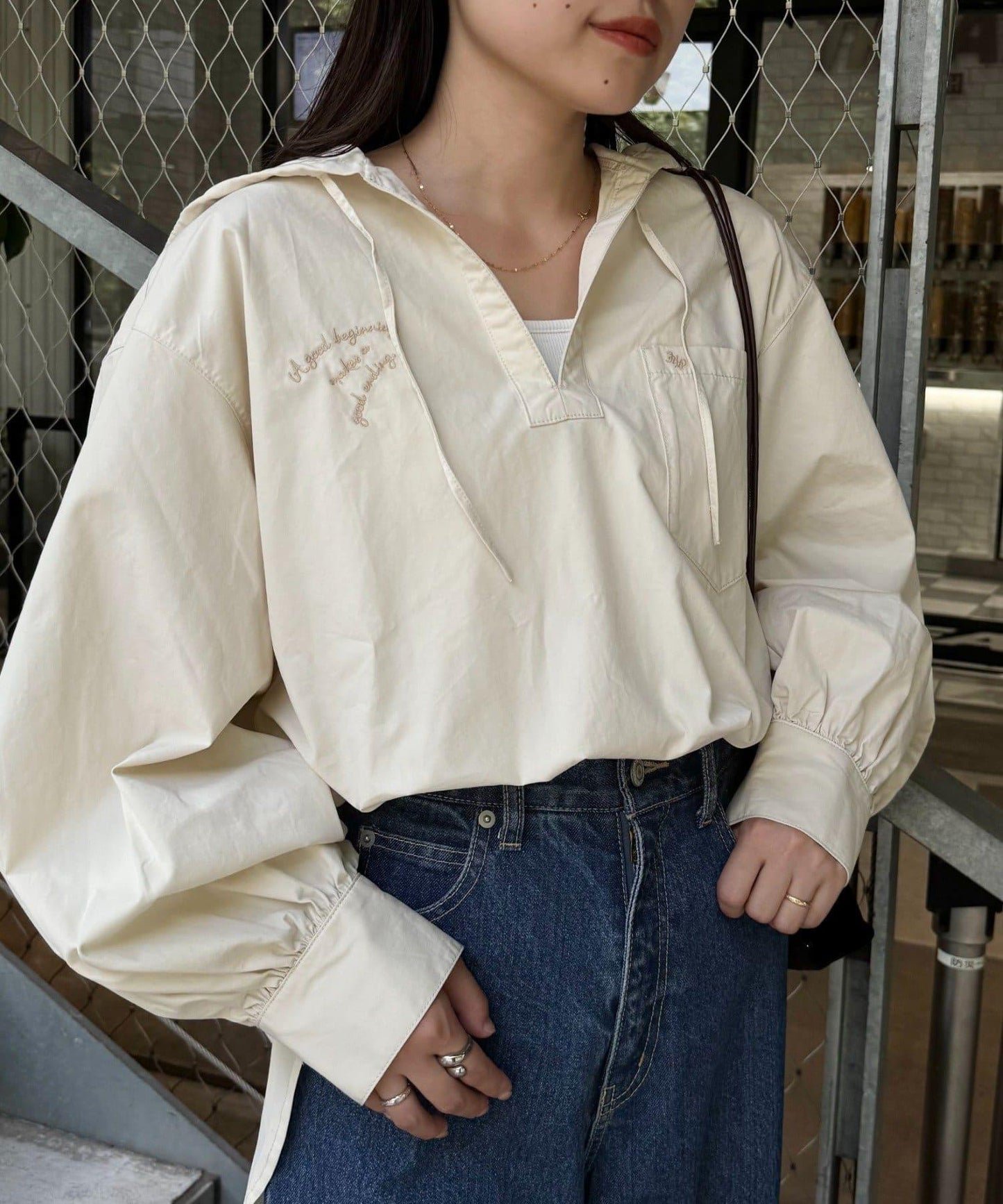 Logo刺繡領帶帽衛衣