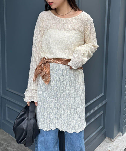 透視蕾絲連衣裙